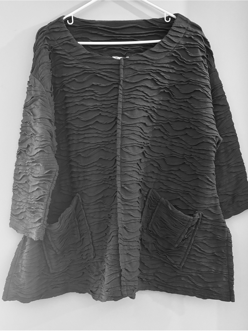 Gray Textured Trapeze Top